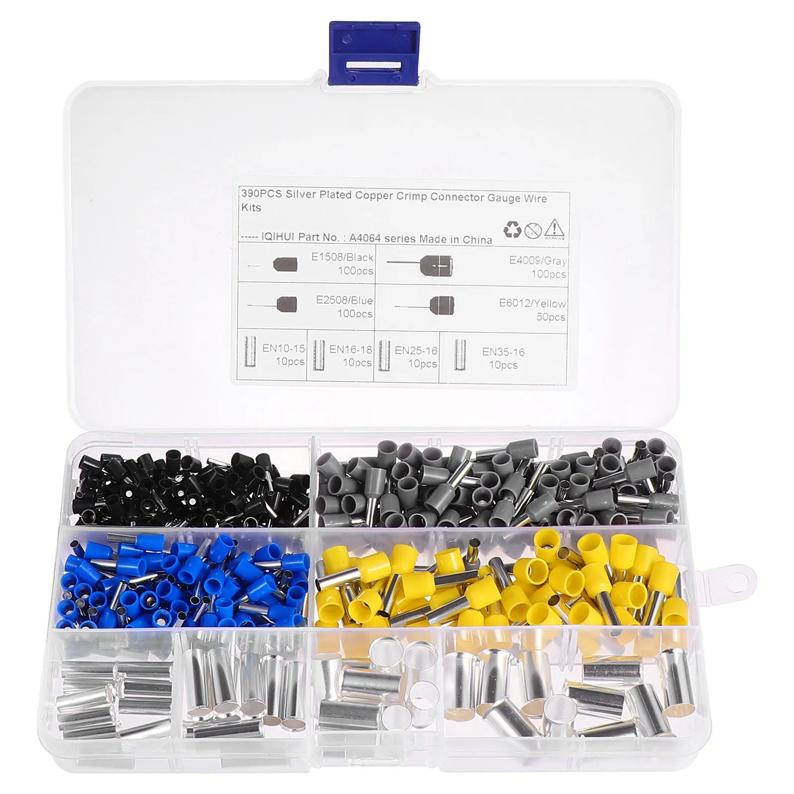 390 قطعة موصلات طرفية الأسلاك النحاسية محطات أنبوبية معزول الطويق حقيبة للتخزين سيارة الصوت الأجهزة المنزلية الأسلاك #6