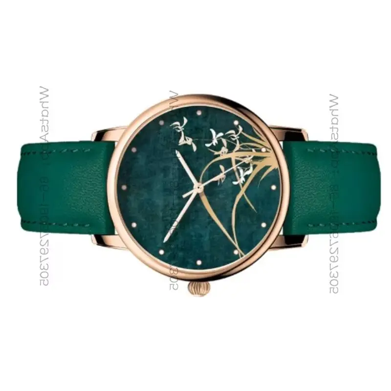 32656 Niche dark green retro Chinese style Guochao fashion couple gift watch for boys and girls