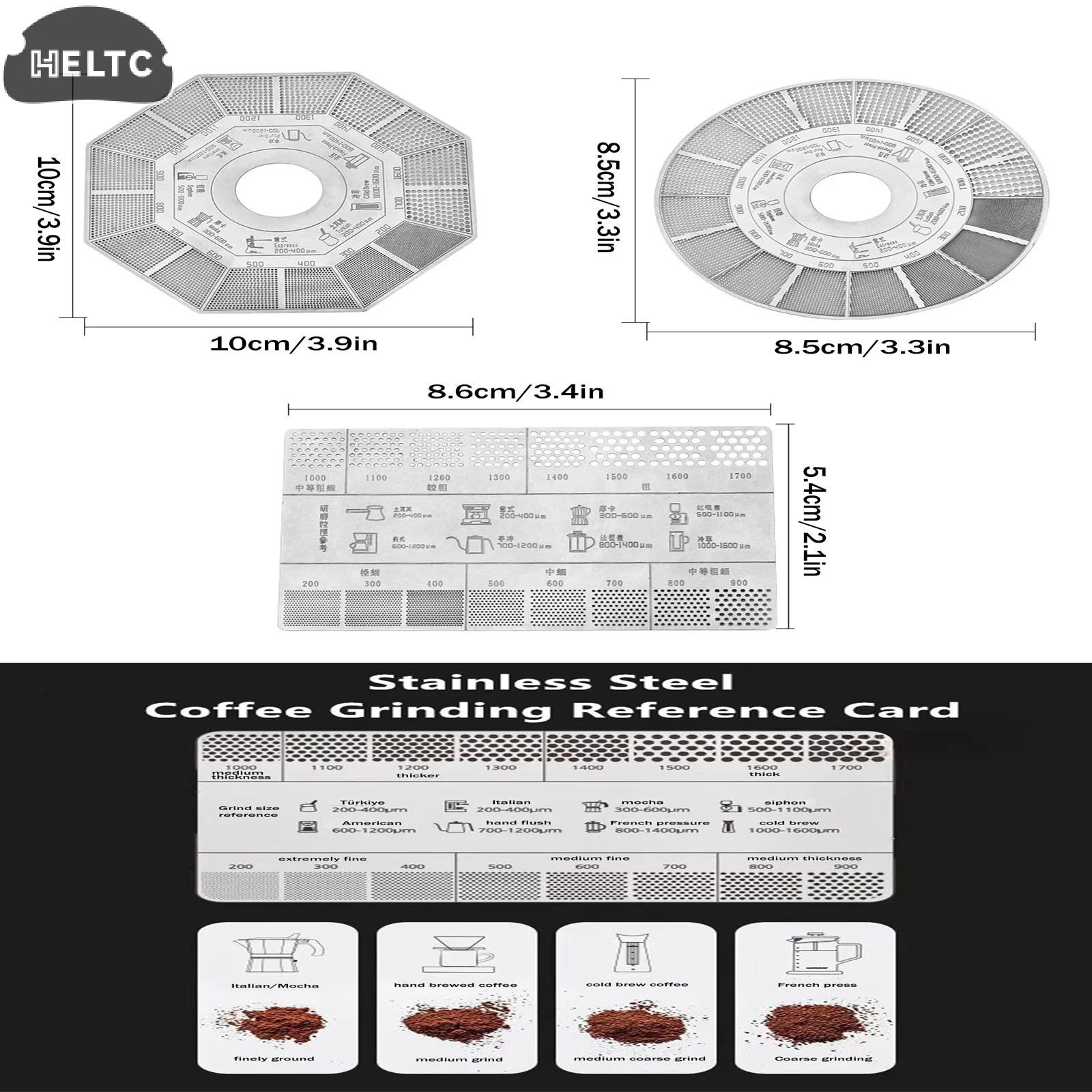 Coffee Powder Grinding Thickness Reference Comparison Card Grinder Grinding Powder Thickness Comparison Scale Coffee Accessories