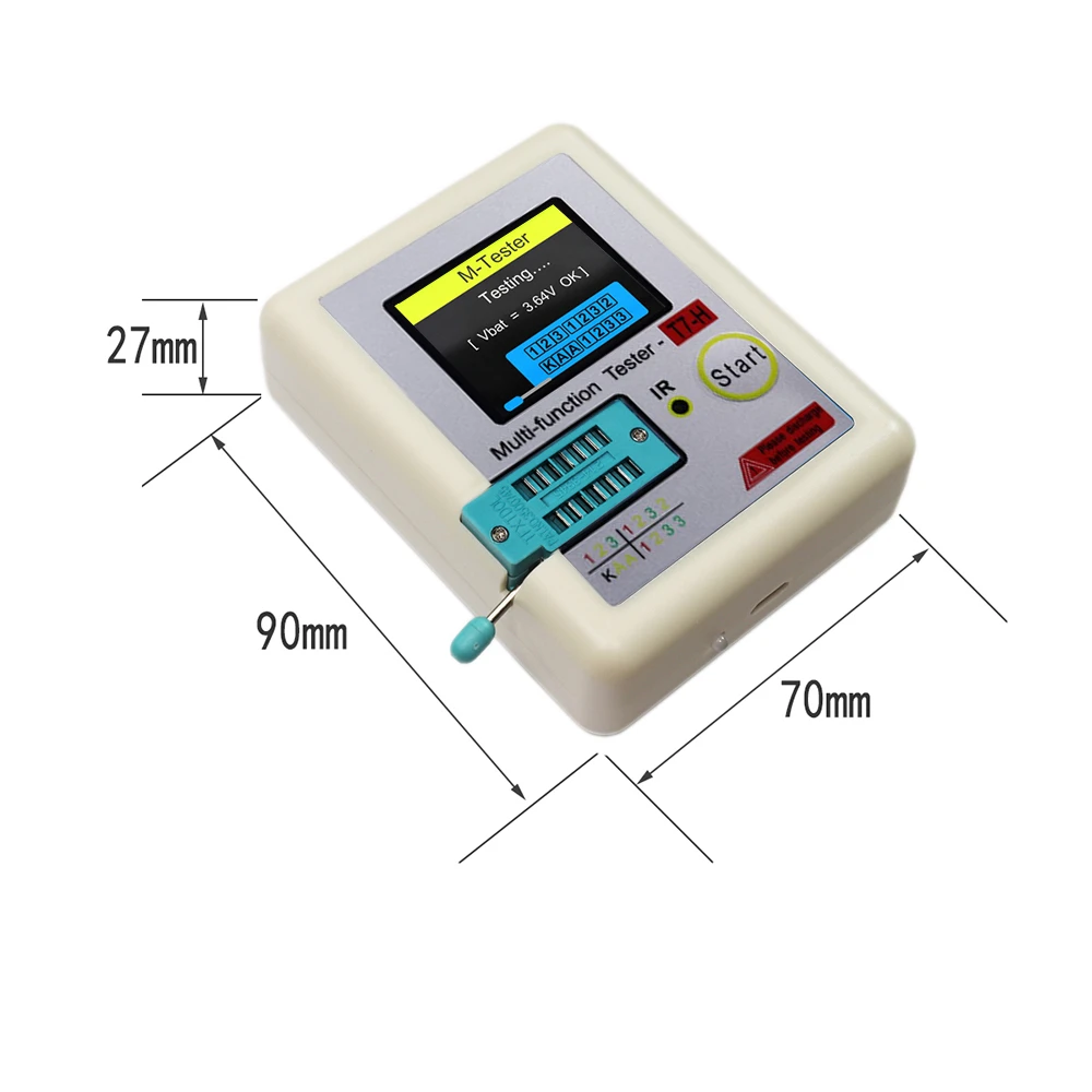 TC-T7-H Multimeter Transistor Resistor Diode Triode Capacitance Tester ESR/MOS/PNP/NPN LCR MOSFET TFT LCD Display Screen Monitor