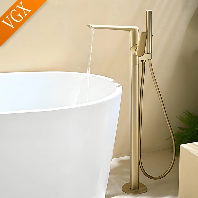 

VGX Freestanding Bathtub Faucet with Handshower Floor Mounted Bathroom Shower Faucet Shower Diverter Bathroom Tub Shower System