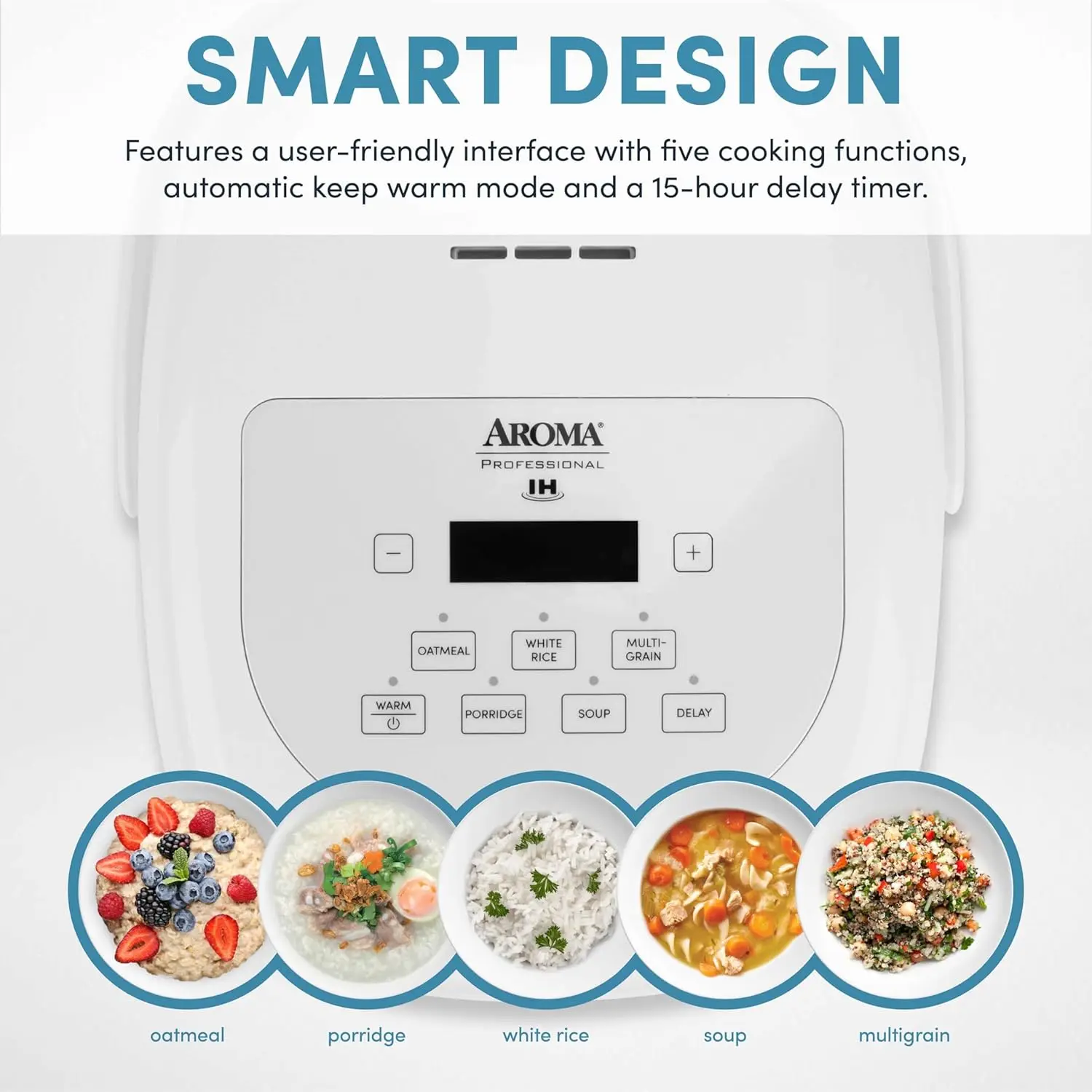 Housewares Professional 8-Tassen (gekocht) / 2Qt. 360 °   Induktions-Reiskocher und Multikocher (ARC-7604), Weiß