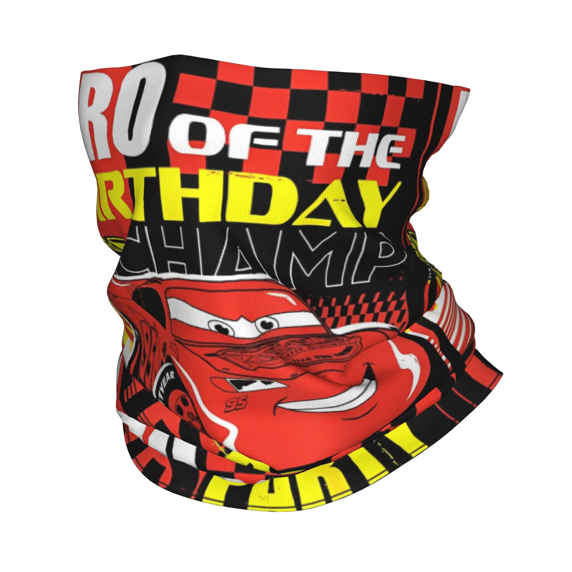 Lightning Cars  McQueen Bro Of The Birthday Champ Party Bandana Neck Cover Wrap Scarf Multi-use Balaclava Unisex Adult Windproof