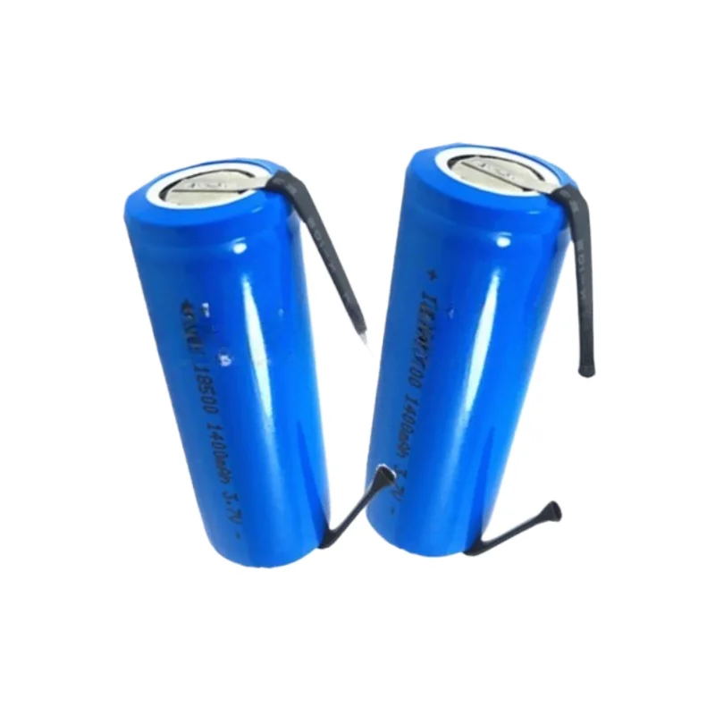 18500 3.7V 1400mAh Rechargeable Li-ion Battery High Capacity with Nickel Tabs for DIY Battery Pack Assembly