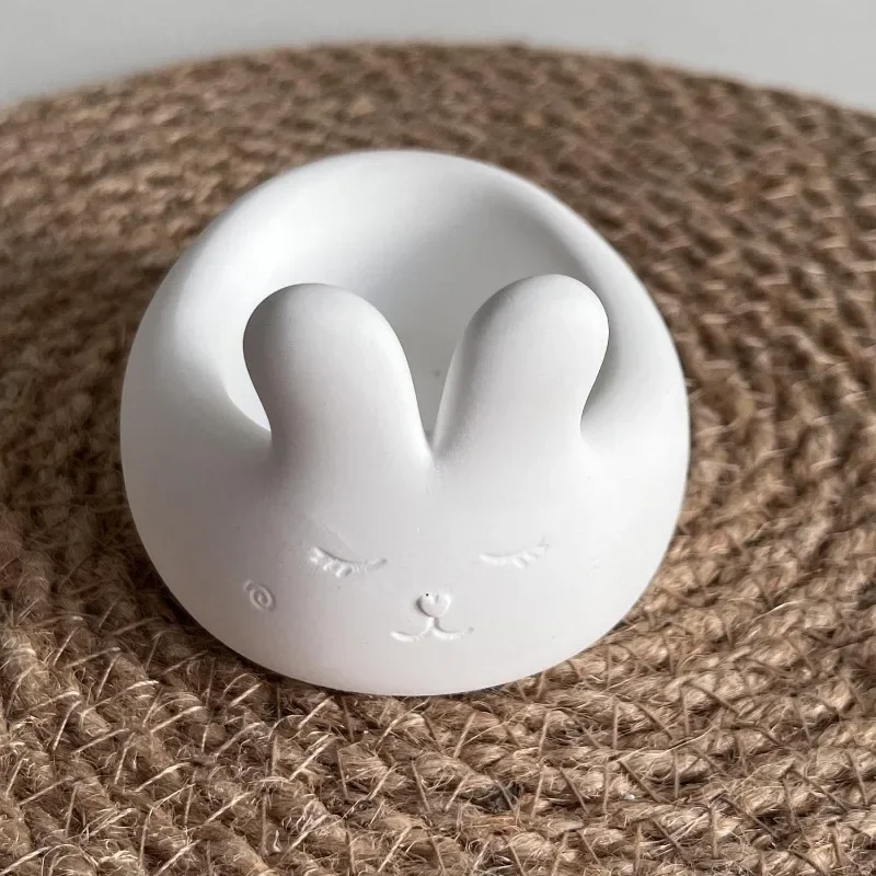 

Easter Bunny Candle Cup Silicone Mold for DIY Gypsum Cement Egg Bowl Decoration Resin Craft Home Ornament