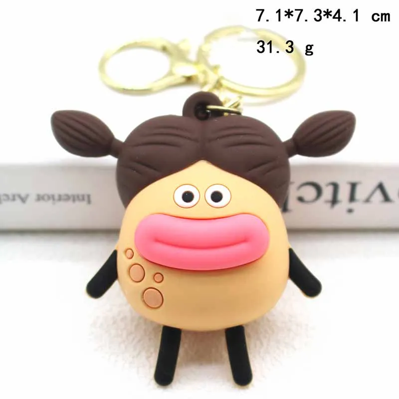 Cartoon Cute Potato Girl Squeeze Bumpy Eye Toy Office Stress Relieving Toys Keychain Pendant Pinch Music Fidget Toy Funny Gifts