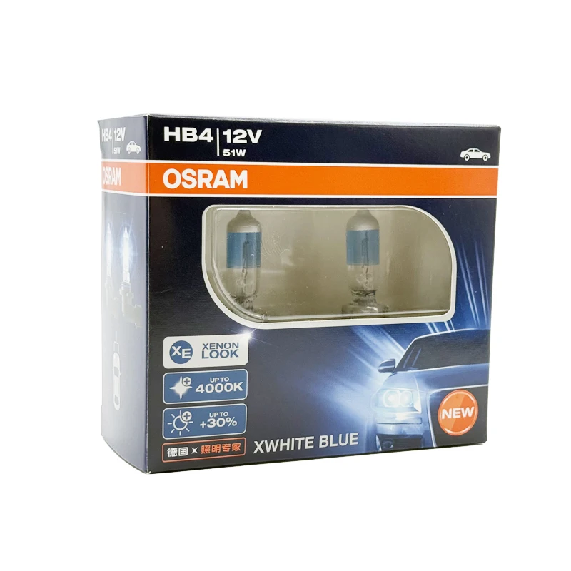 

Лампа автомобильная галогенная OSRAM HB4 9006XWB, ближний/дальний свет, 4000K, 12V, 60W, теплый белый свет