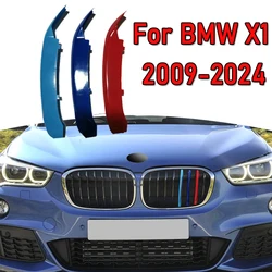 3Pcs ABS Car Racing Front Grille Trim Strips For BMW X1 F48 E84 U11 2009-2021 2022 2023 2024 M Power Grill Clip Accessories