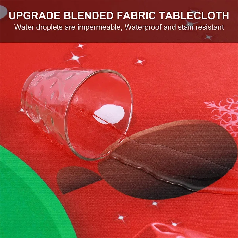 Christmas Table Cloth Cover Waterproof Dinner Tablecloth Snowflake Pattern Christmas Spandex Dining Chair Covers Xmas Part