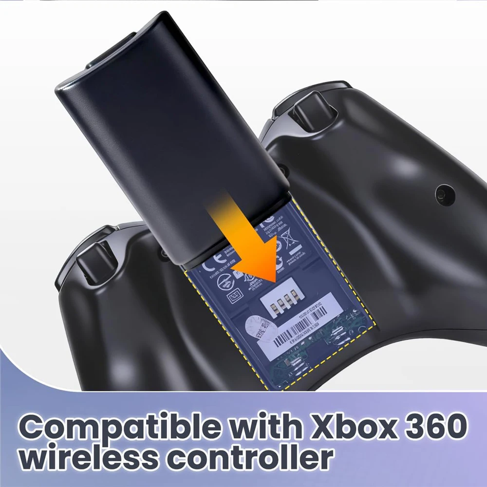 Game Controller Battery Back Case for Xbox 360 Gamepad AA Battery Holder Back Cover Replacement Case for Xbox 360 Accessories