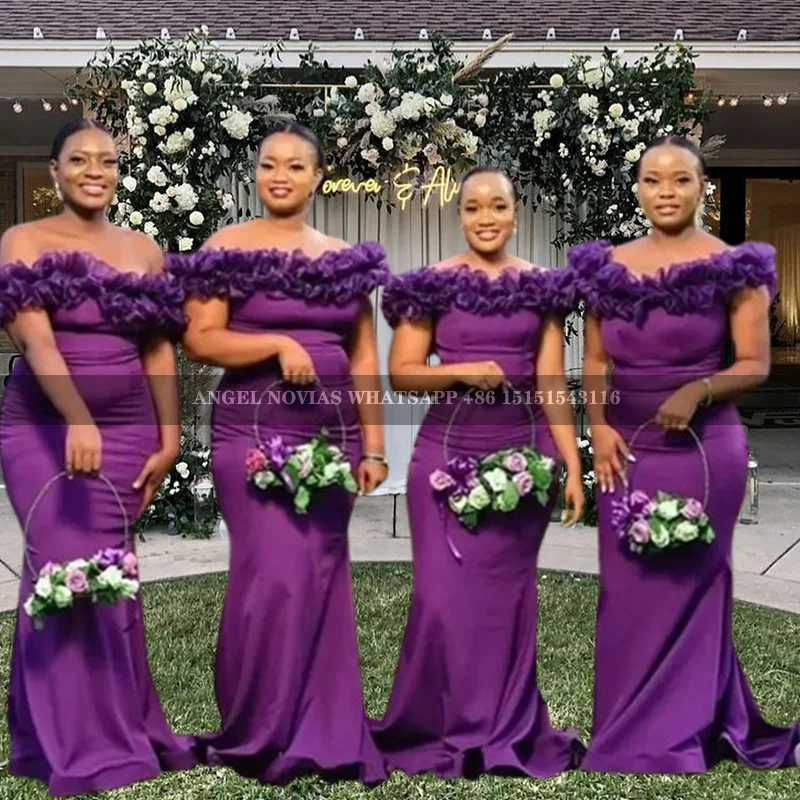 Customized Long Mermaid Purple Bridesmaid Dress Evening Prom Formal Party Birthday Celebrity robe demoiselle d honneur femme