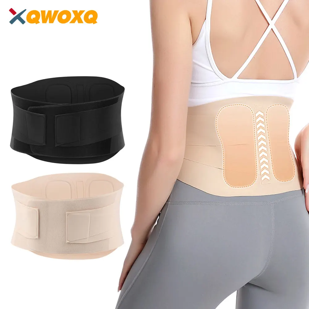 Sports Ultra Thin Back Brace with Lumbar Pad, Seamless Yoga Fabric, Back Brace for Lower Back, Waist Brace for Lower Back Pain