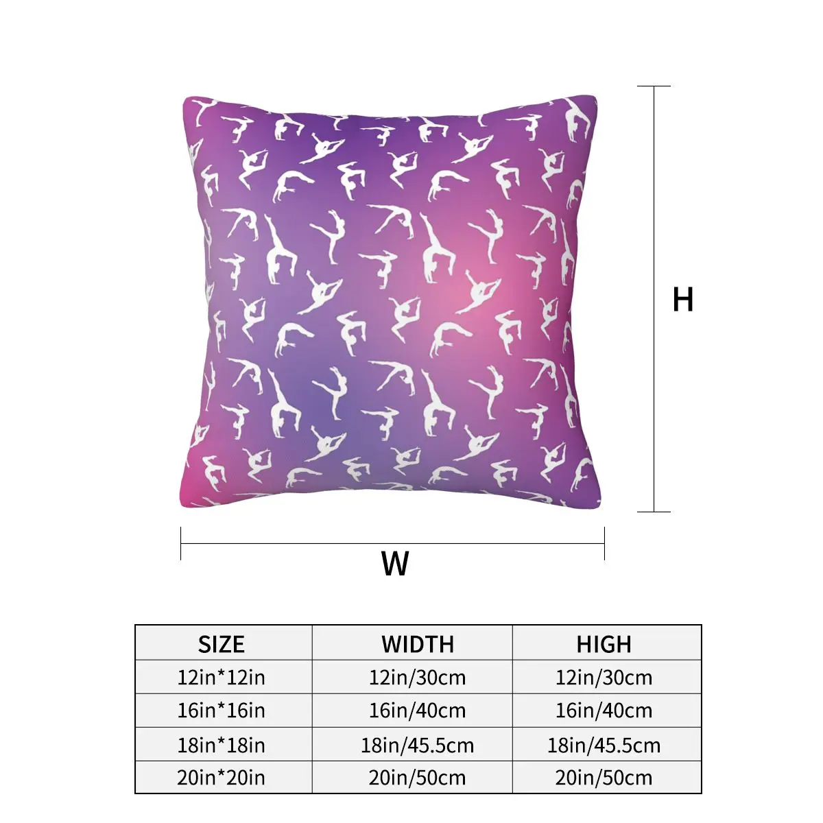 Dance Rhythmic Gymnastics Pattern Square Pillowcase Cushion Cover Pillow Case Throw Pillow Cover for Home Bedroom Car