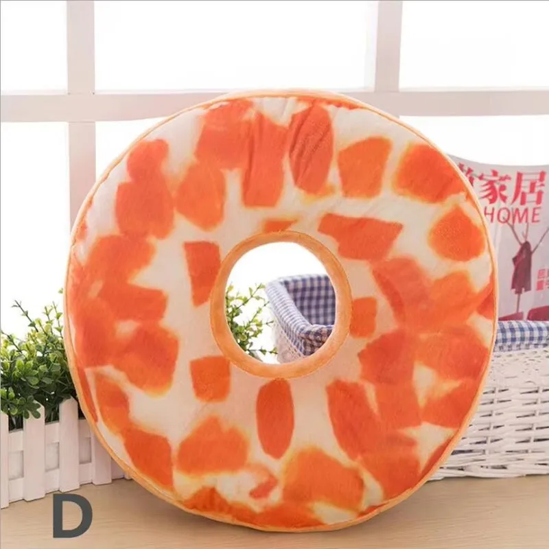 1pc 3D Donut Plush Cushion Round Cake Pillow Sofa Seat Cushion Home Decor Wedding Cushion Christmas Birthday Gift 40cm