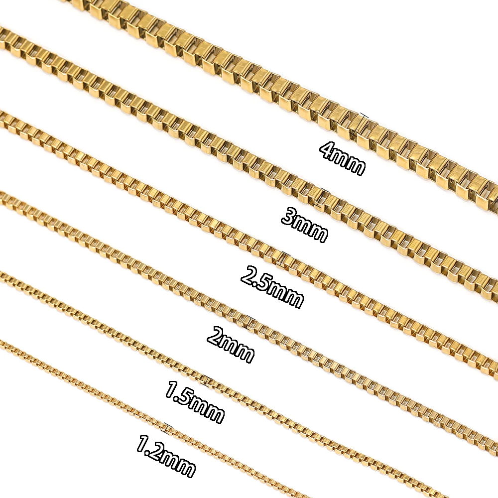 2 Meter Edelstahl-Flachgliederkette für DIY-Schmuckherstellung, Armbänder, Anhänger, Halsketten-Zubehör – Detail 3