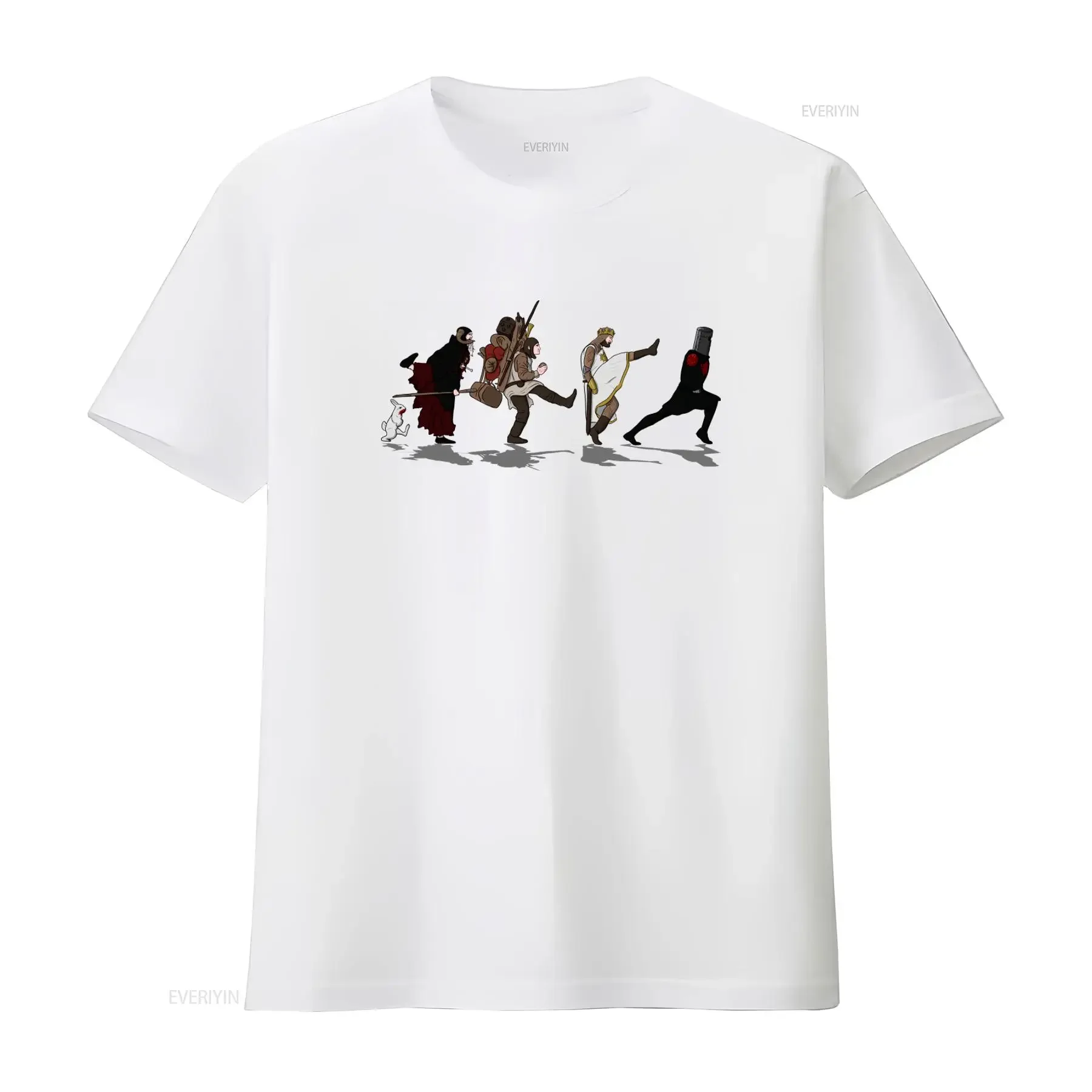 Monty Python And The Holy Grail Walking Towards Silly White T Shirt vintage Washed designer clothes Breathable Comfortable view 3