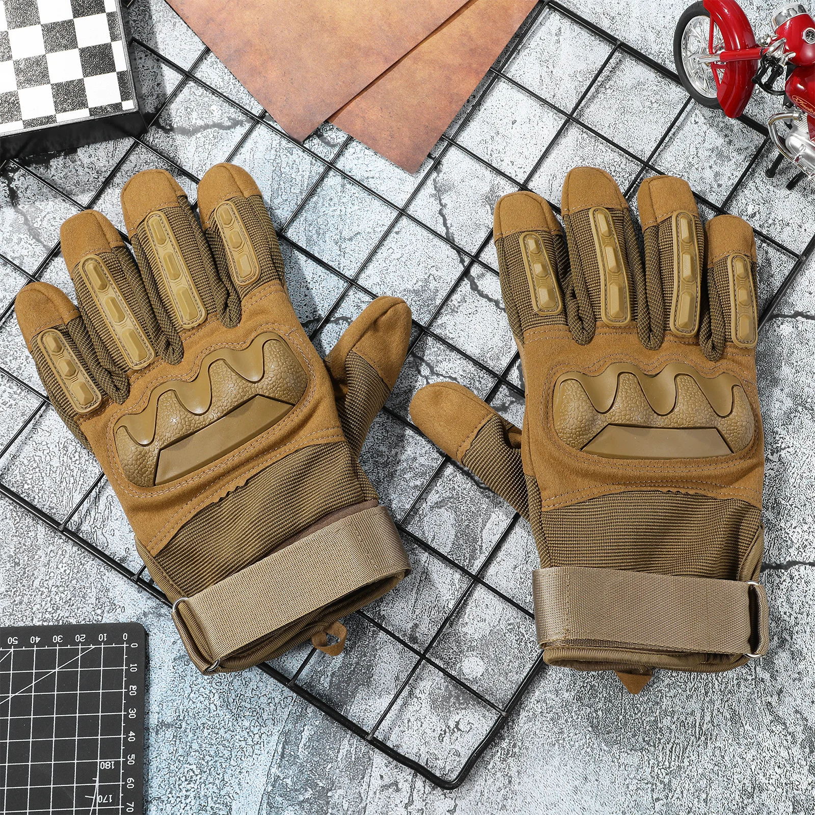 

1 пара перчаток, мужские стильные перчатки с сенсорным экраном и полным пальцем, велосипедные тренировочные перчатки для мотоциклов, уличные перчатки для верховой езды Xl