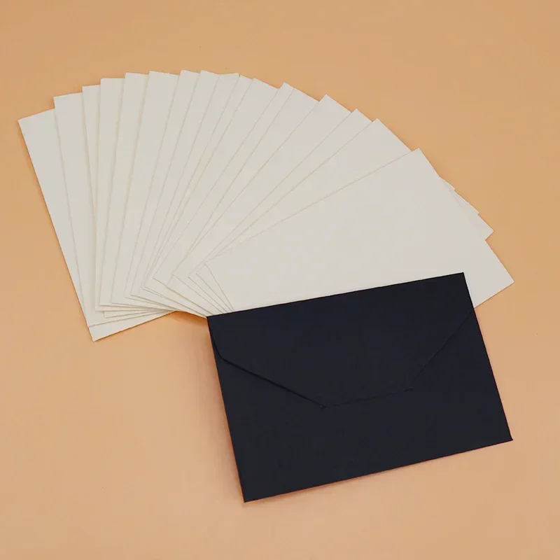 10/20/40/80PCS Classical White Black Kraft Blank Mini Paper Window Envelopes Wedding Invitation Envelope Gift Envelope