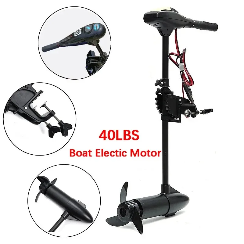 Powerful 12V 18/28/40/50/60lbs Electric Marine Propeller 2.3-3.3m Outboard Boats Outboard Motor Inflatable Professional Engine