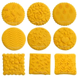 22 Styles Acrylic Cookie Stamp Embossed Mold Rose Flowers Leaves Wheat Pattern Fondant Craft Biscuit Mould Cake Decorating Tools