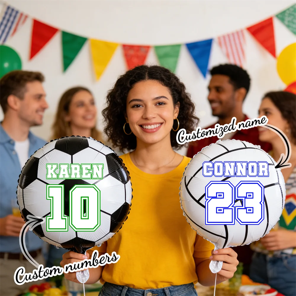 Custom Balloon Personalized Name Number Volleyball Football Parties Birthdays Gift Party Decor Supplies Customized Name Balloons