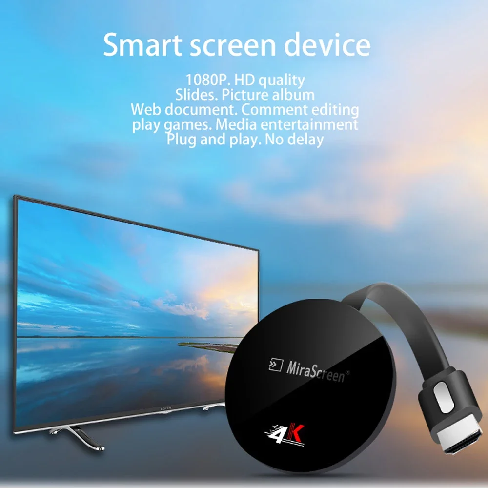 Adattatore per Display Wireless ricevitore per Mirroring Cast con schermo Mobile 4K 1080P per iPhone Mac iOS supporto per proiettore da Android a TV DLNA