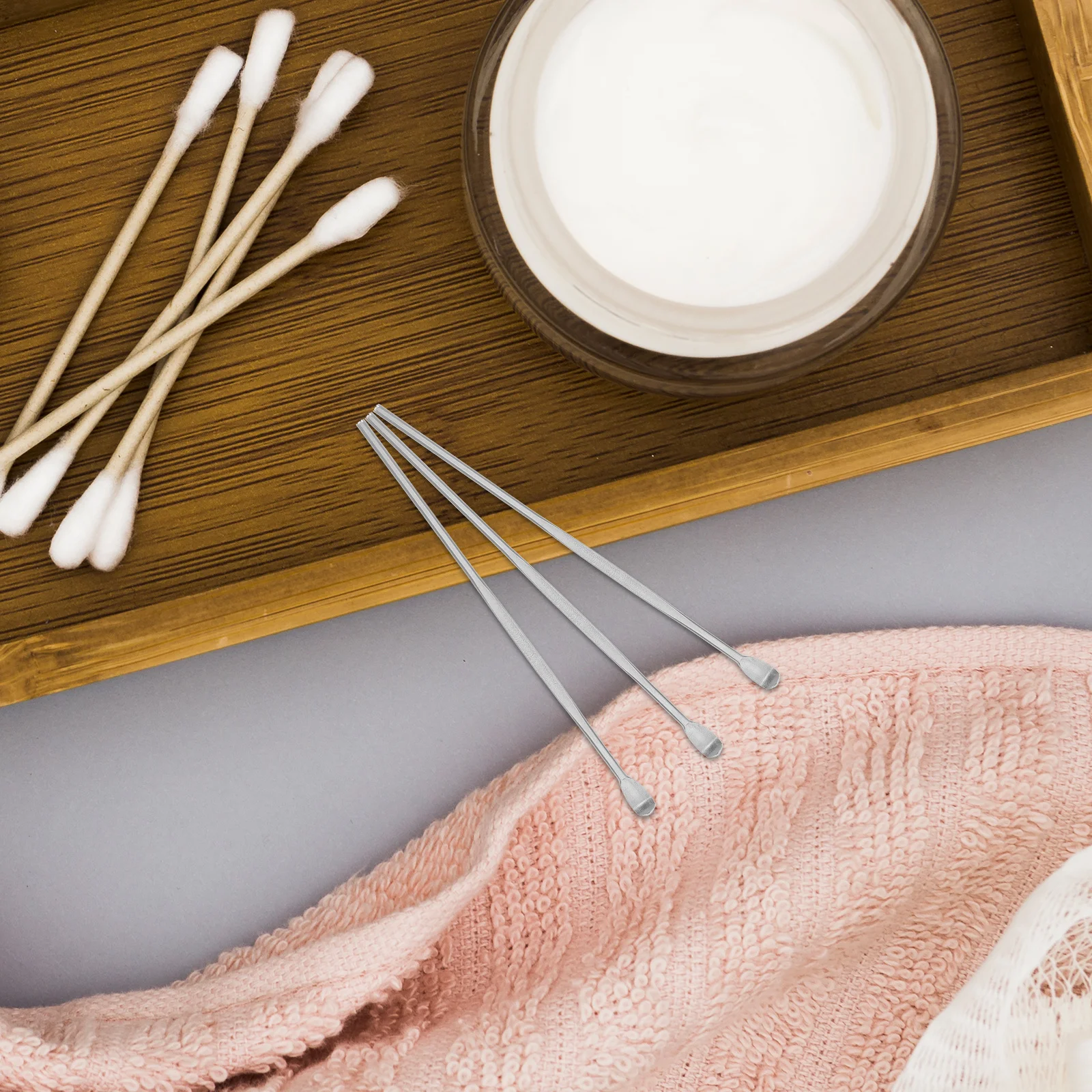 

3 pcs Stainless Steel Pick Tool Wax Remover Cleaner Metal Curette Spoon Ear Pick Tool Portable Ear Kit