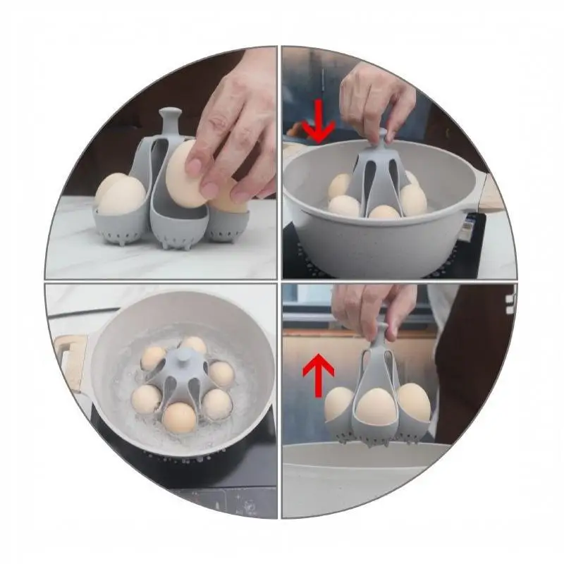 Silicone Egg Cooker High-Temperature Resistant Silicone Steaming Eggs Boiler For Home Quick Breakfast Prep Kitchen Tools