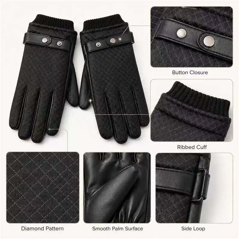 luvas-masculinas-de-dedo-inteiro-com-punho-canelado-estampa-xadrez-nas-costas-forro-de-la-luvas-de-inverno-quentes-e-elegantes