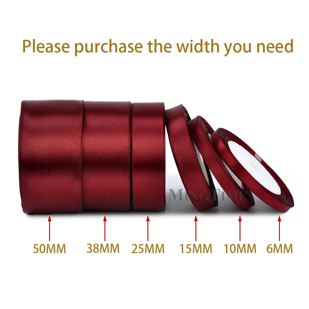 Satinband 25 Yards 6 mm 10 mm 15 mm 25 mm 38 mm 50 mm Schärpe Geschenk Schleife handgefertigt DIY Handwerk Hochzeit Party Versorgung Dekoration – Detail 5