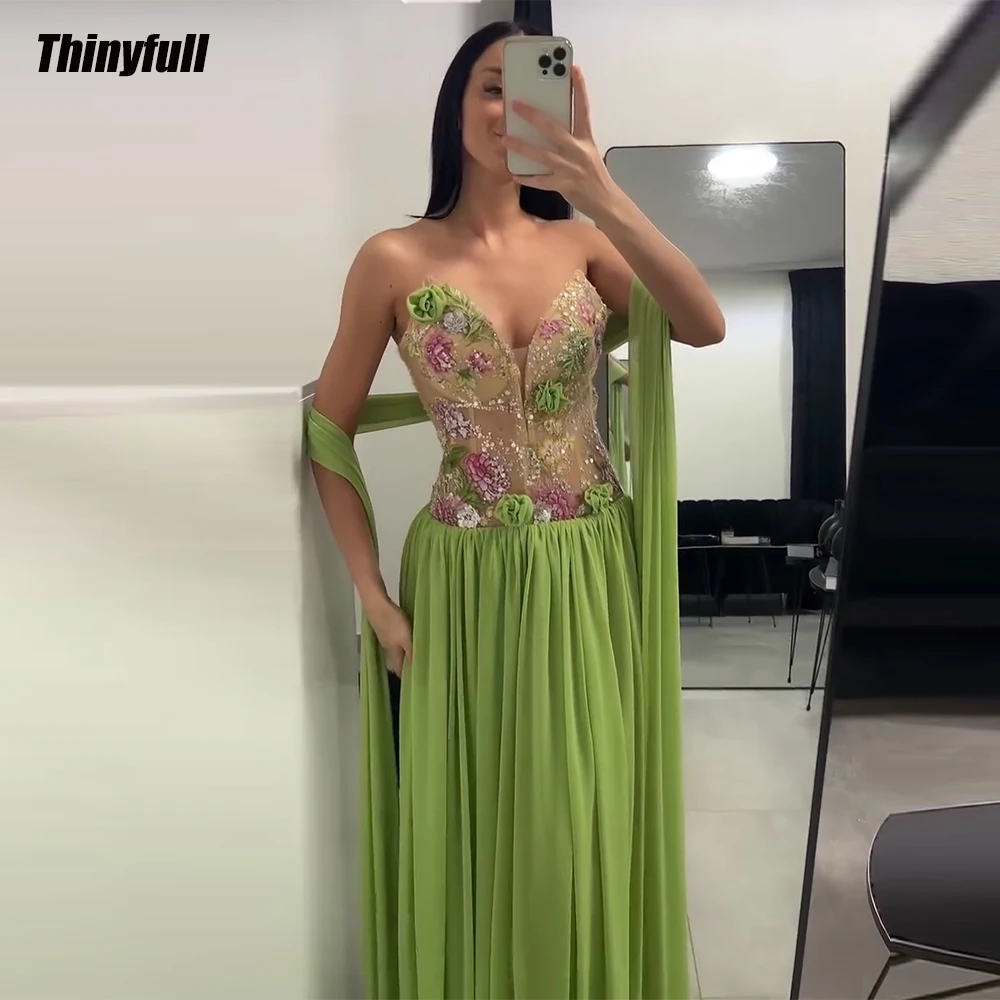 

Thinyfull A-line Chiffon Prom Dress 2026 Sweetheart Sleeveless Evening Dress Vestidos De Fiesta Elegantes Gown Customized ﻿