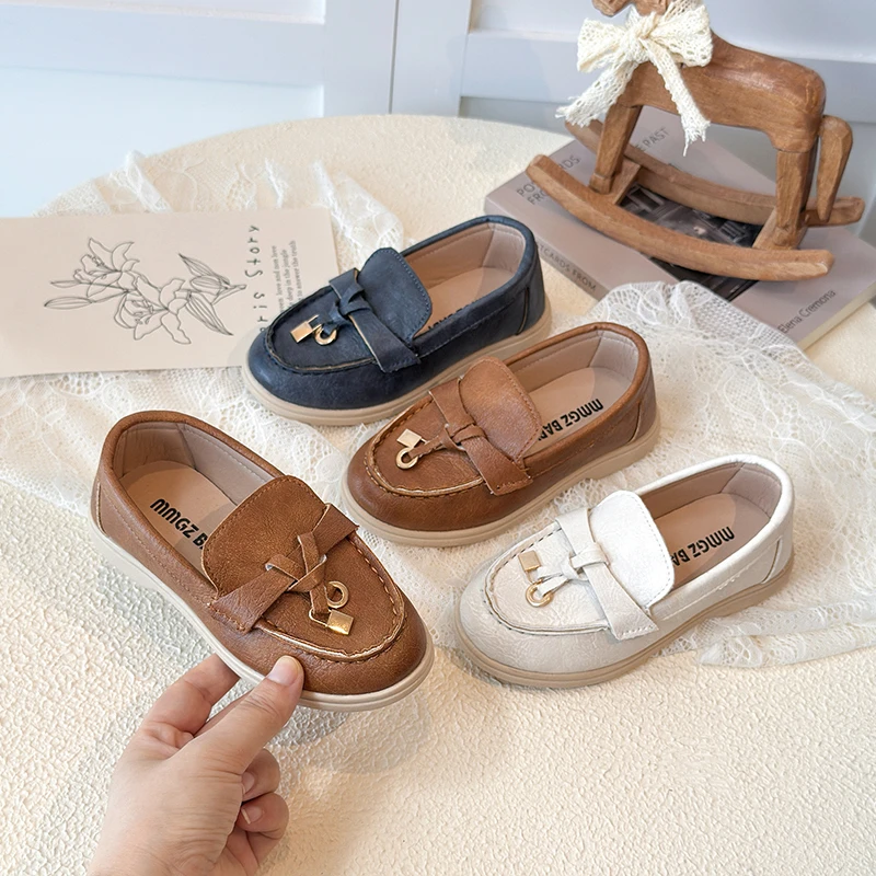 

Кожаная обувь для девочек, весна-осень 2023, новая детская повседневная обувь без шнуровки с кисточками в стиле ретро, модная нескользящая детская обувь 21–35 лет