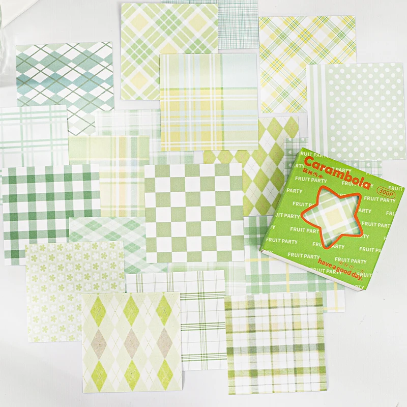 Basic Plaid Notepad Decorative Memo Pad DIY Scrapbooking Material Paper Message Notes Paper Kawaii School Stationery