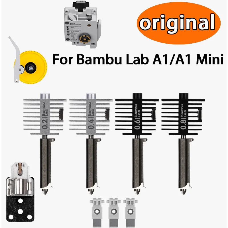 

Original Hotend Kit For Bambu Lab A1/A1 Mini .0.2/0.4/0.6/0.8mm Hotend.Original parts For Bambu Lab A1 A1 Mini series
