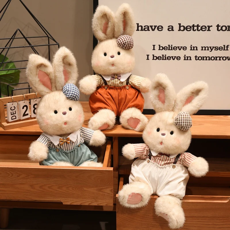 

Милые длинные уши кролика, плюшевые игрушки, милые животные, пушистые, в стиле ретро, кролик, нарядная кукла, мультяшная мягкая детская игрушка, подарки для девочек