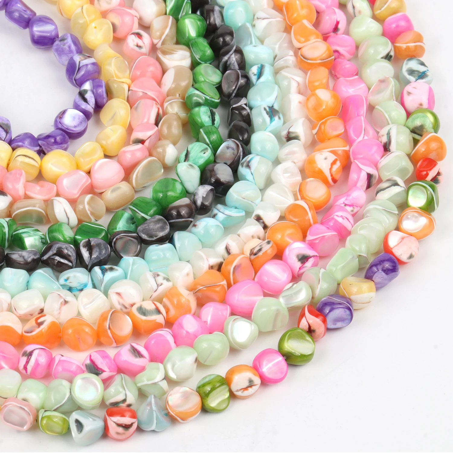 Multicolor Irregular Shell Beads Wholesale Mother of pearl Spacer Loose Beads for Jewelry Making DIY Bracelets Accessories 6-8mm