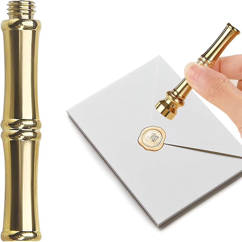 Custom Brass Wax Seal Stamp with Bamboo Shape Handle, 2 Initial Ornament Reusable for Diy Wedding Invitation & Letters 2025