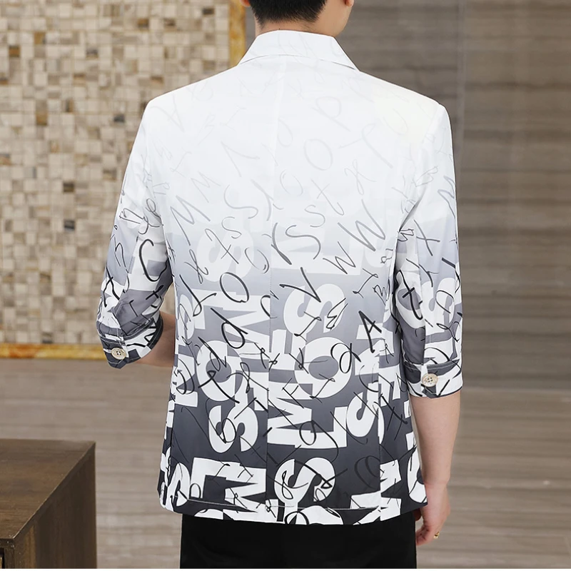 2024 Summer Half Sleeve Suit Jackets Men Lightweight Casual Business Blazers Slim Fit Streetwear Social Hairstylist Dress Coats