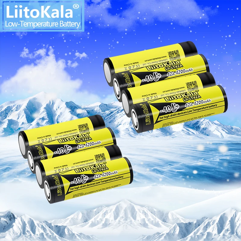 

8PCS LiitoKala Lii-LT42A 21700 4200mah 3.7V Rechargeable Battery 45A High Power Discharge for -40° Low-temperature battery