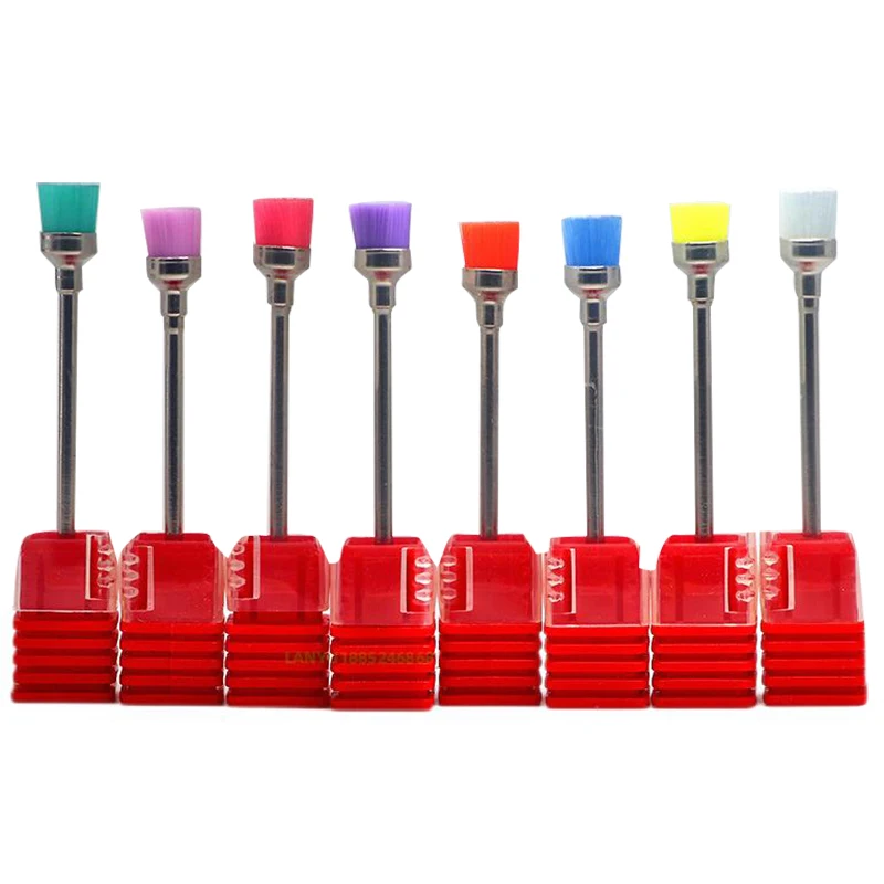 8 colors Nail Drill Brush Electric 2.35mm Machine Professional Nail Art Drill Bit Cleaning Manicure Drills Accessories