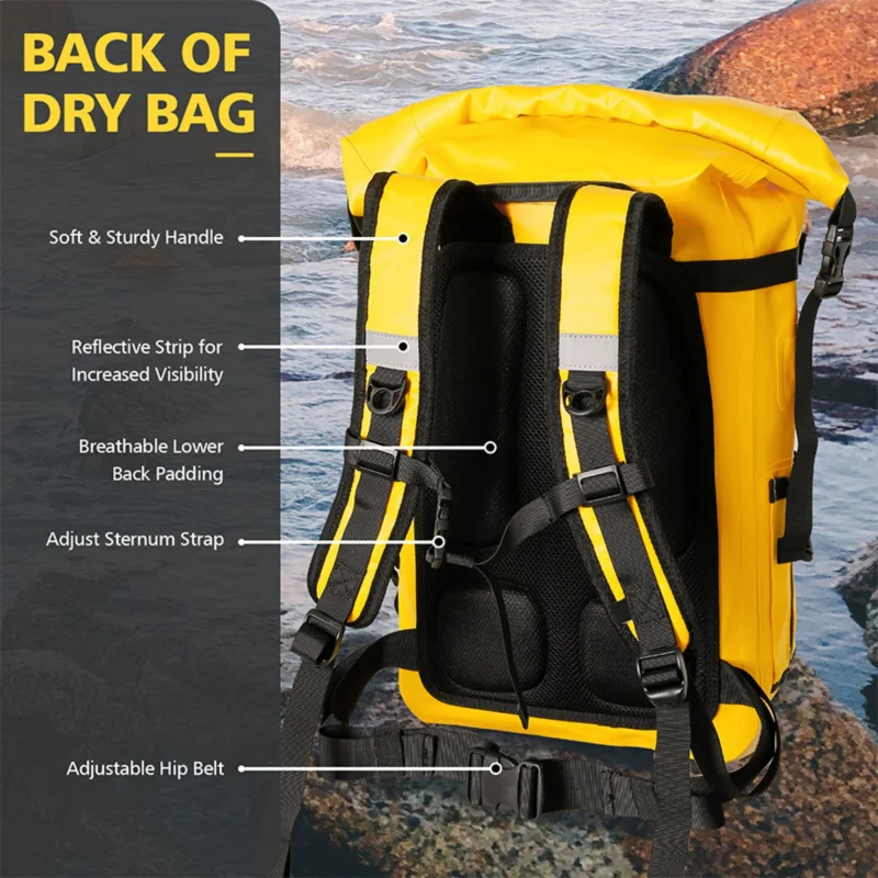 30 لتر حقيبة غوص كبيرة السعة مقاومة للماء حقيبة ظهر للغطس معدات فصل جاف ورطب للسباحة وتتبع الأنهار