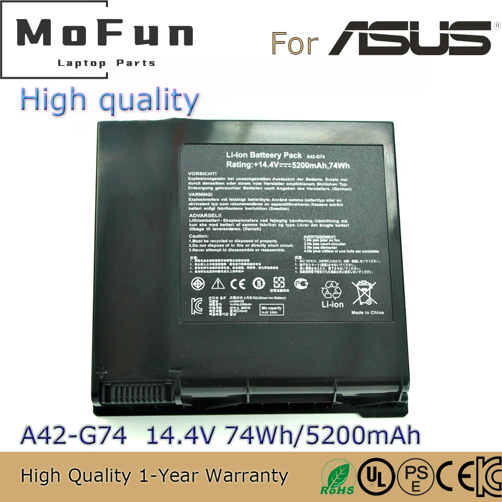 

Brand New High quality A42-G74 14.4V 75Wh Laptop Battery for G74 G74J G74JH G74JH-A1 G74SW-A2 G74SX-A1 G74SX-A2