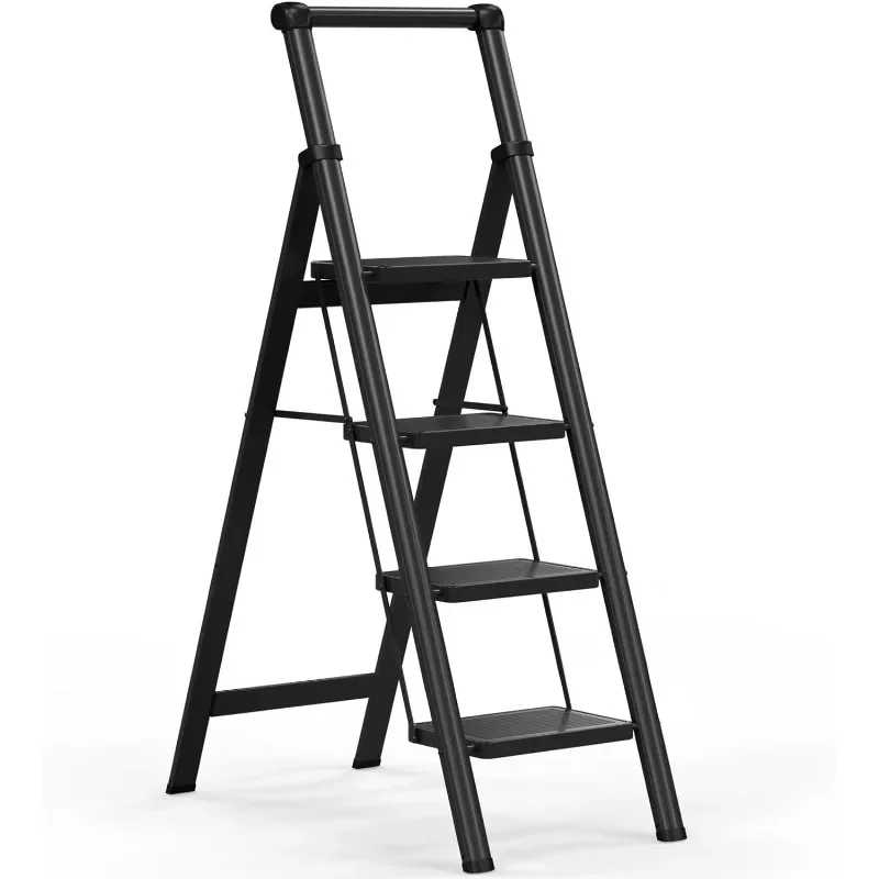 for Ladder  4 Step Ladder, 4 Step Stool Folding Step Stool with Handrails, Sturdy  Stool for Adult, Ladders 500LBS