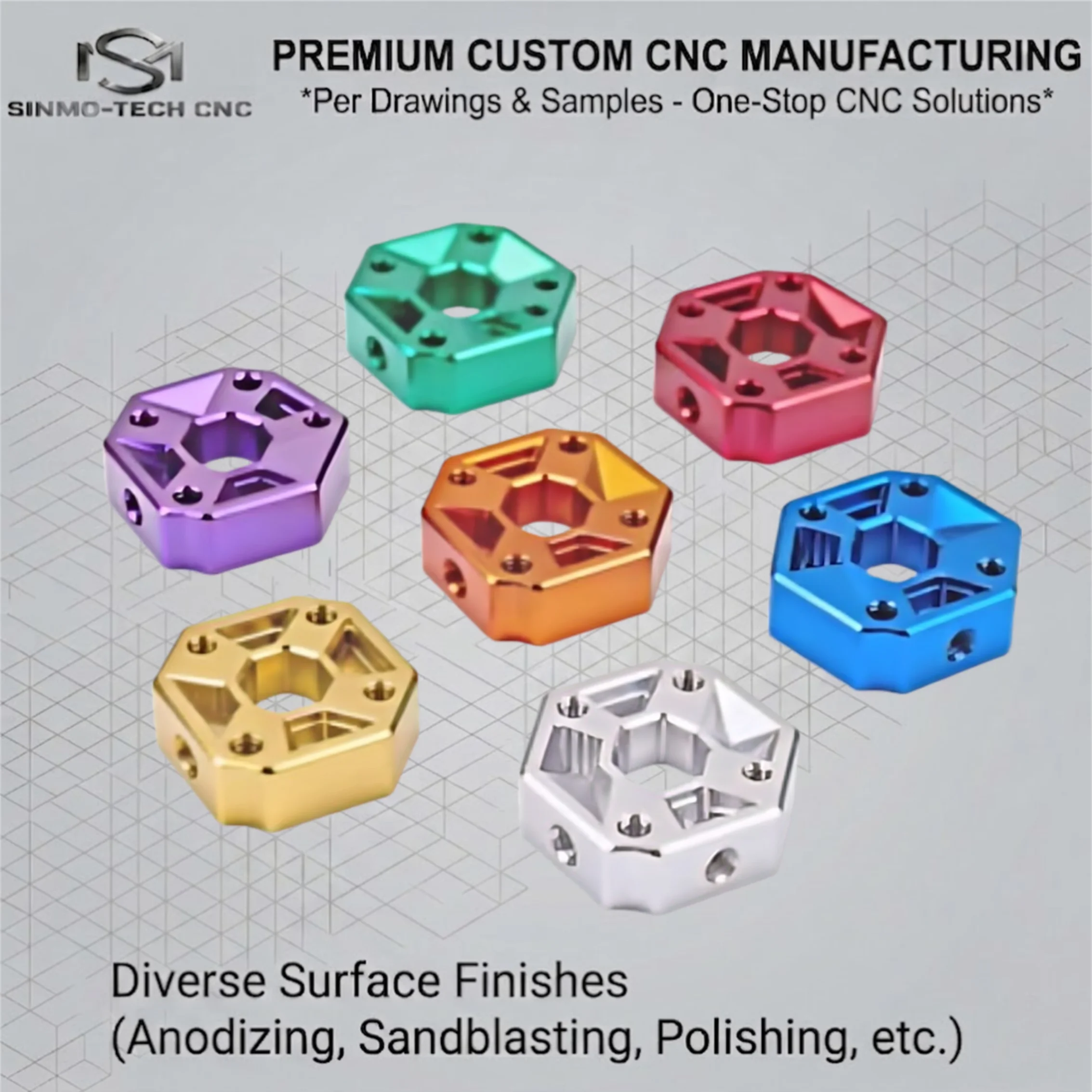 Precision 5-Axis CNC Milling Service, Custom Aluminum 3D Curved Surface Machining, Complex Prototype Parts, From 1pc