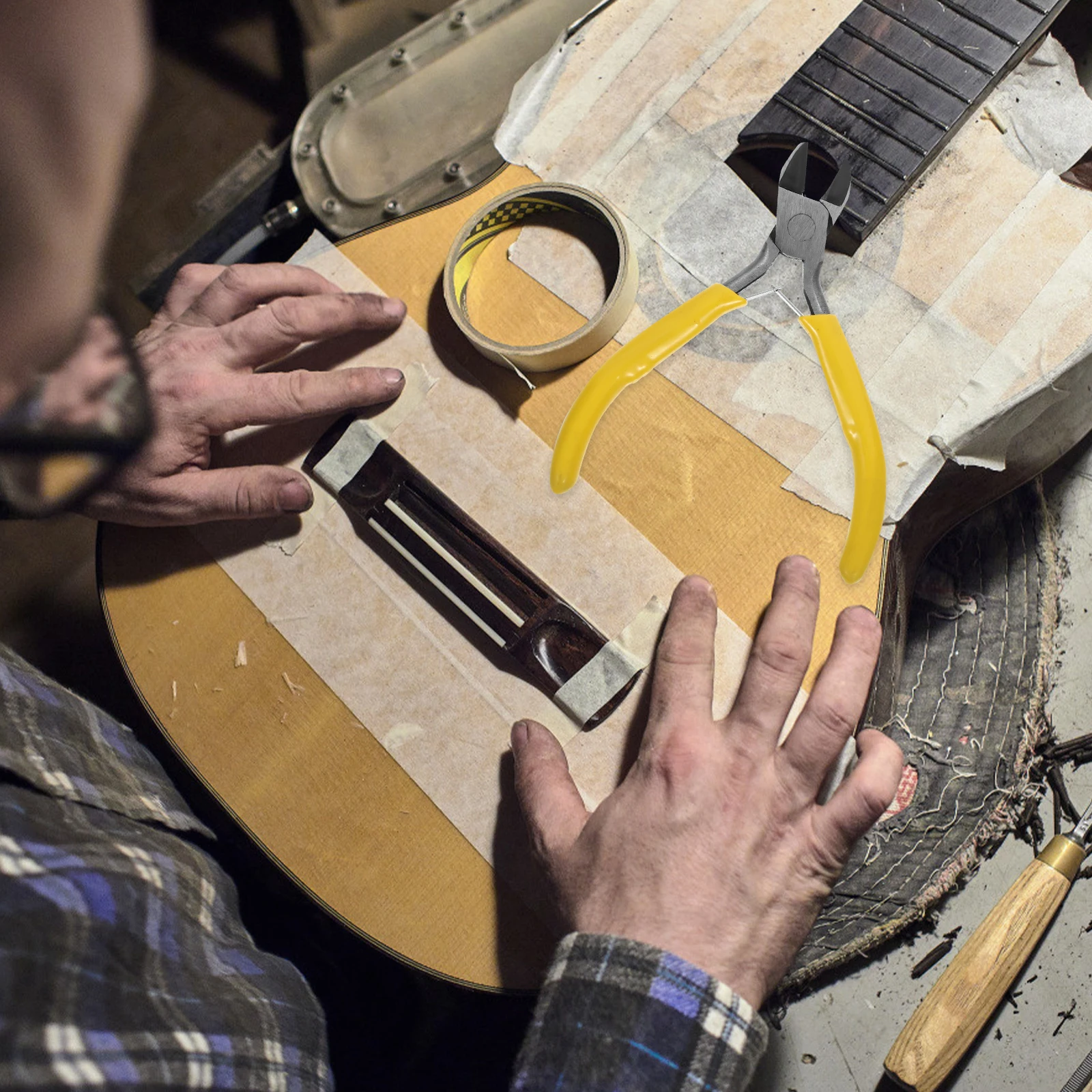 

Guitar String Cutter Pliers Hardened Steel Spring Tension Side Cutter for Guitar Bass Repair Maintenance Luthier Tool