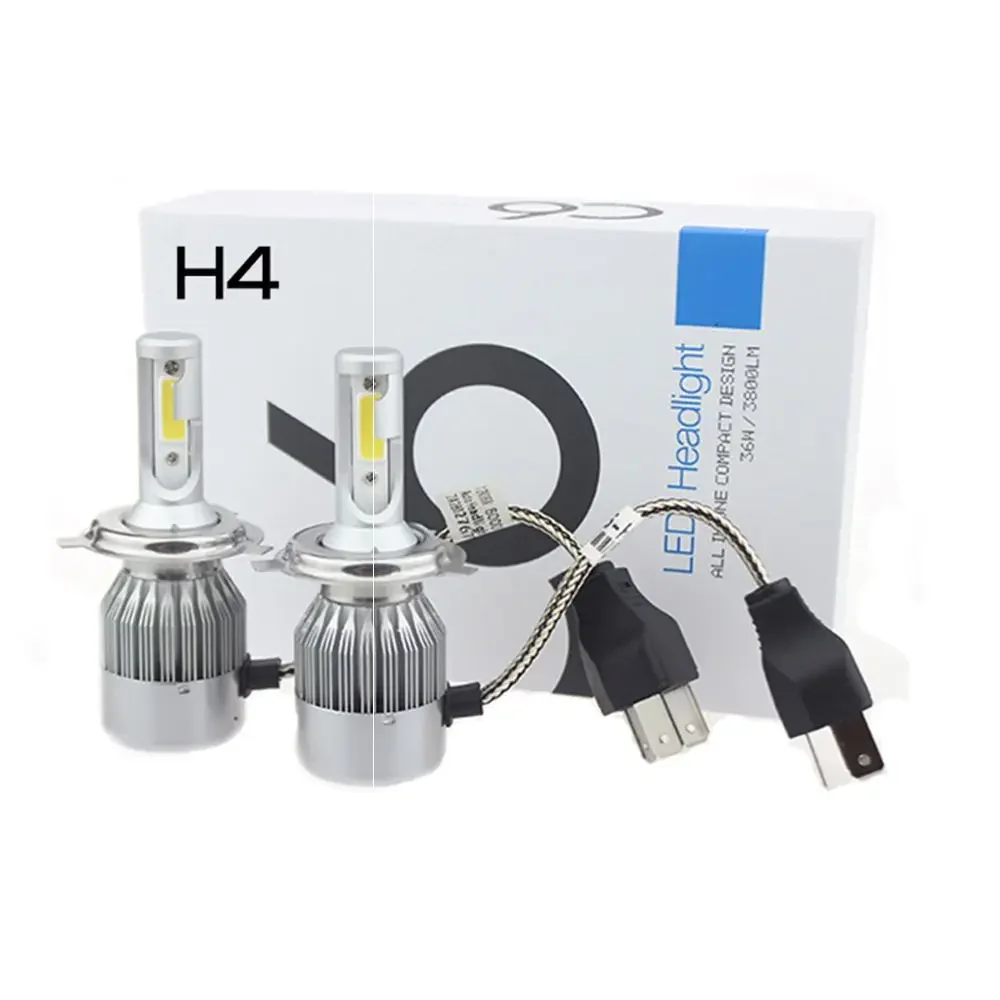 led car headlight bulb 36W New C6 880 9005 9006 h1 h3 h7 h11 36W/72W 3800lm white light car led headlight bulb for car light