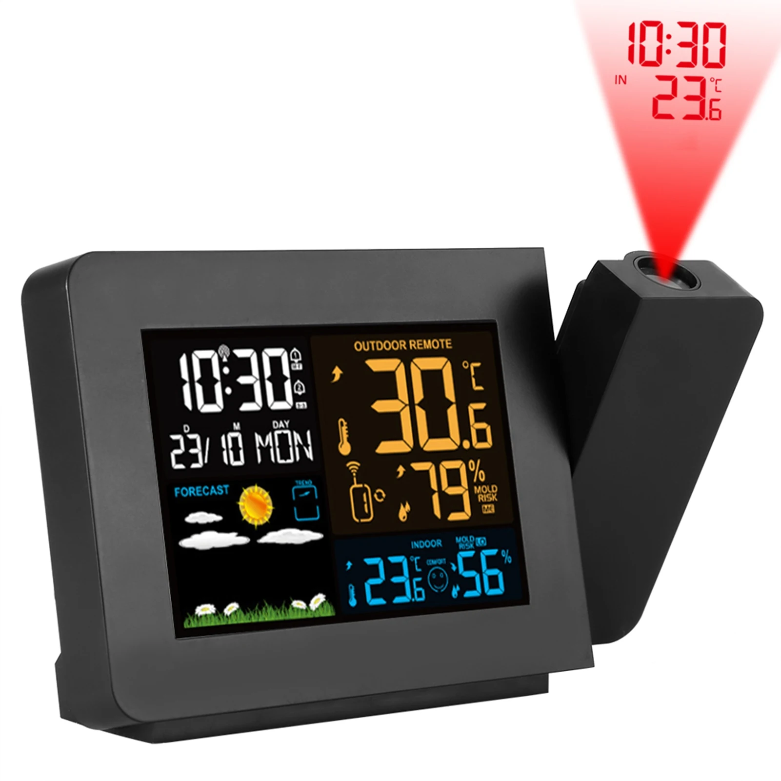 Weather Forecast Electronic Clock Weather Forecast Temperature Detection Projection Alarm Clock Waterproof Digital Clock