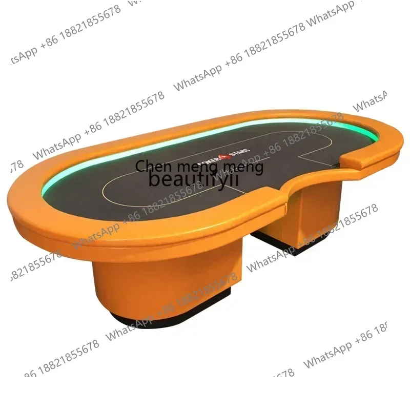 cn8617 ss New style NQ Texas Poker Table with Remote Control Atmosphere LED Light Color Changeable Chip Table with USB Interface