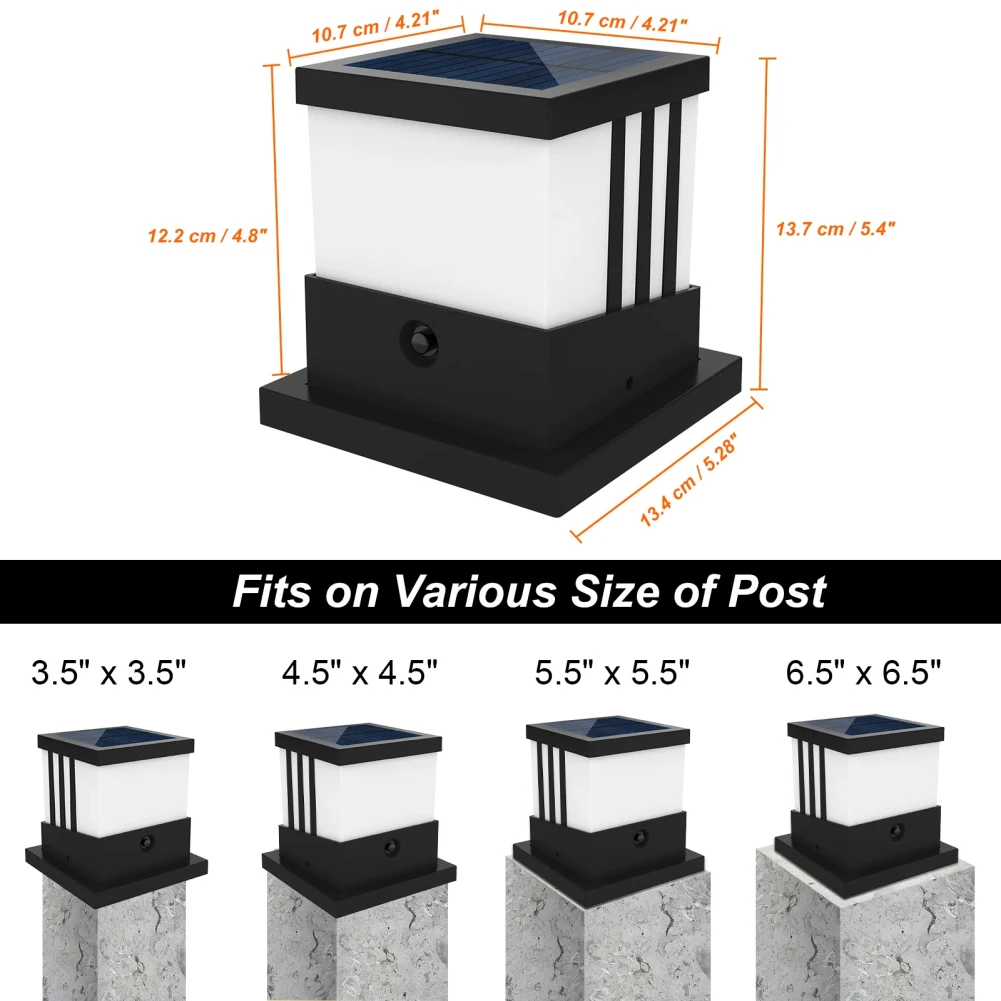 1PC Solar Post Lights Outdoor High Brightness Solar Powered Fence Post Cap Lights controllo della luce IP65 impermeabile per giardino
