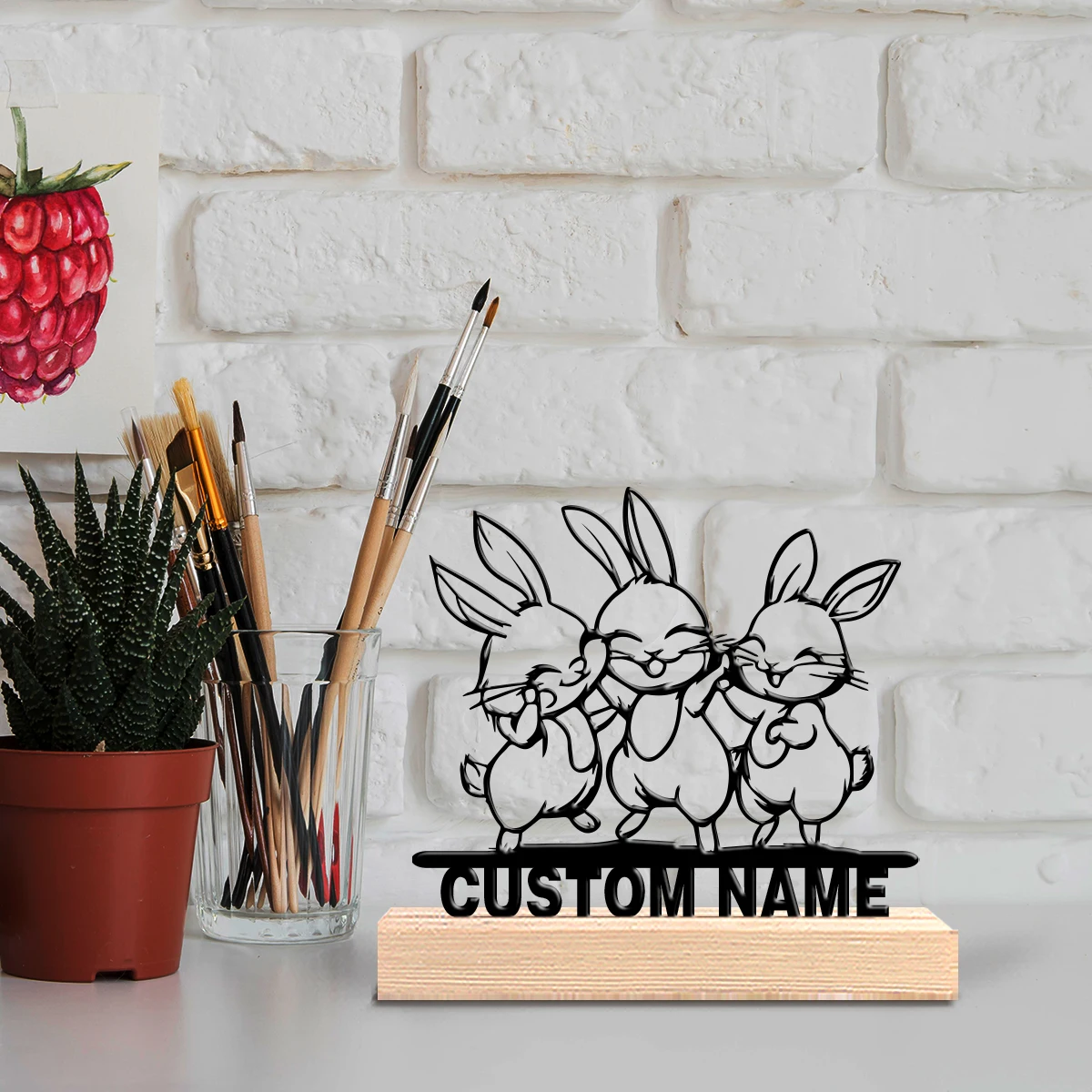 1pc Modern Rabbit Customized T - đánh giá và giá Art Craft Wood